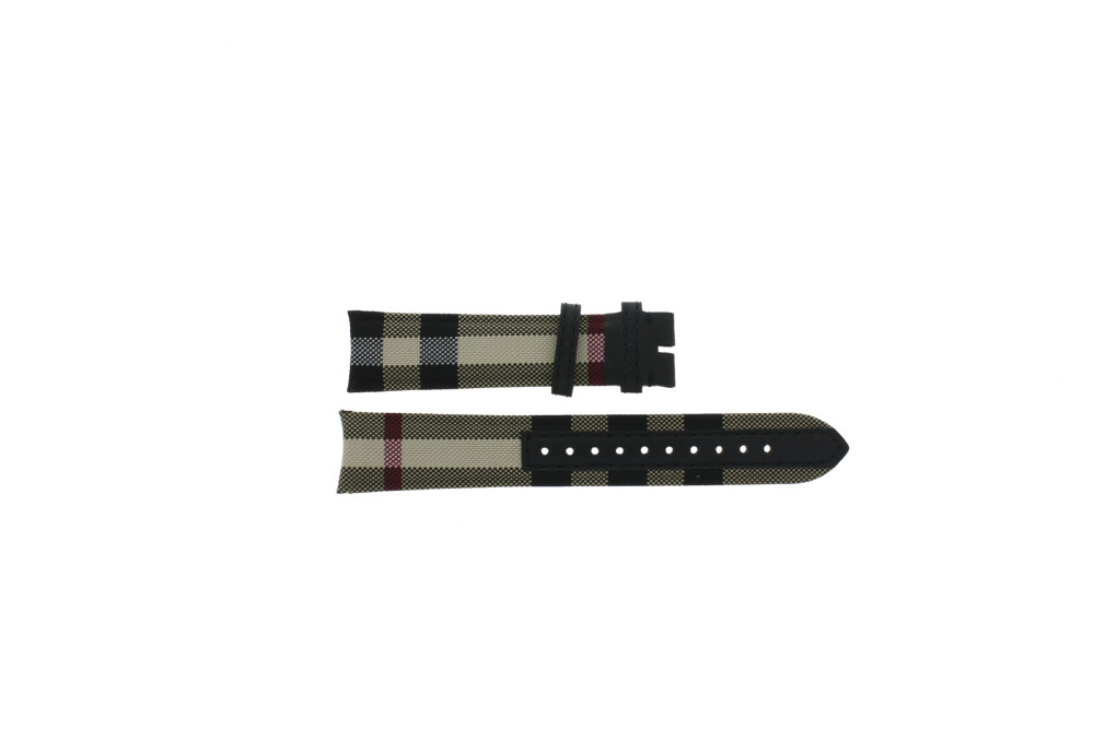 Horlogeband Burberry BU10001 Leder Textiel Multicolor 20mm