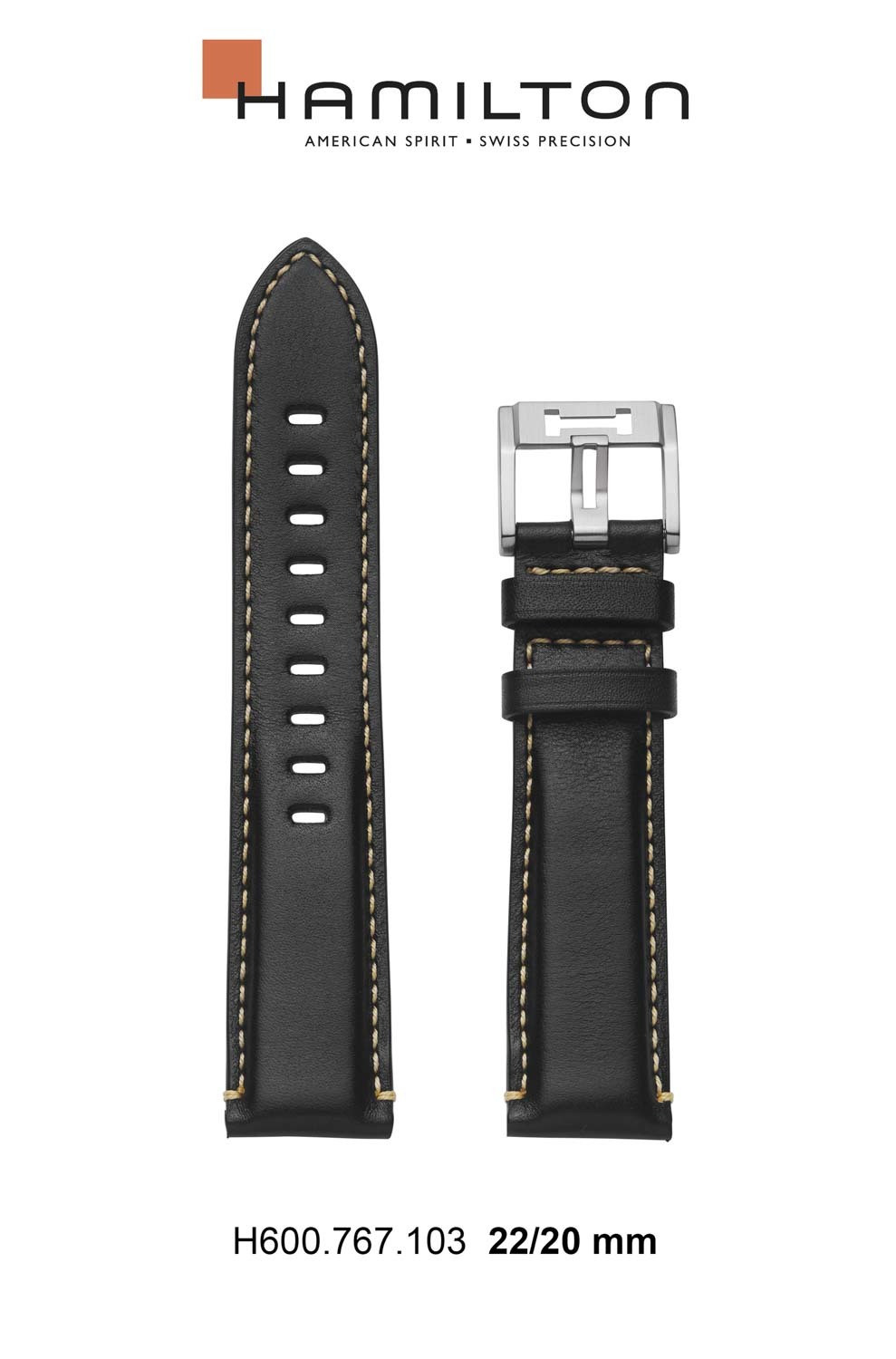Hamilton H690767103 Khaki Aviation horlogeband Leder 22mm
