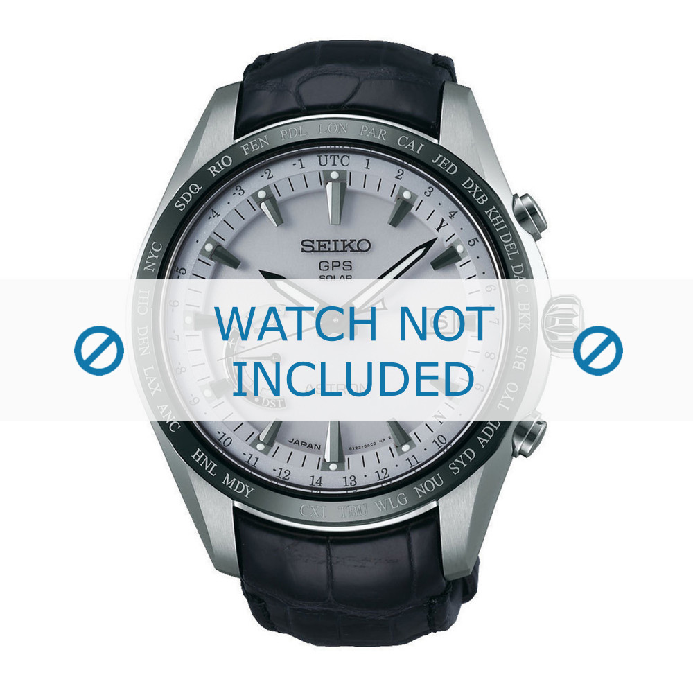 Horlogeband Seiko 8X22 0AG0 SSE093J1 L0CK016J9 Krokodillenleer 22mm