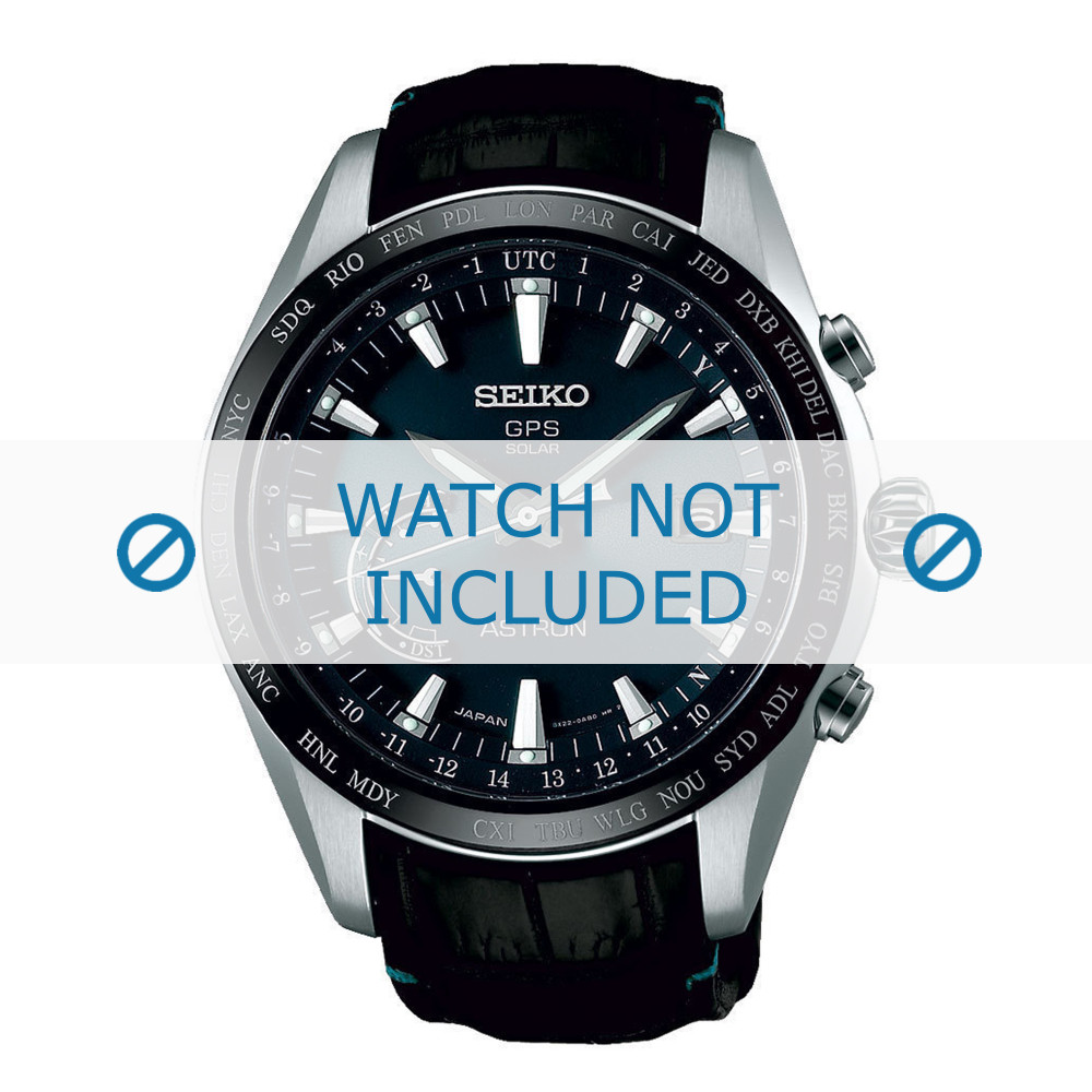 Horlogeband Seiko 8X22 0AG0 SSE115J1 L0CK01BJ9 Leder 22mm