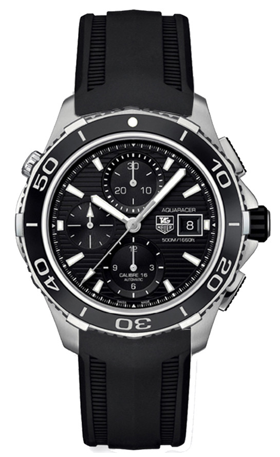 Horlogeband Tag Heuer CAK2110 BT0720 Rubber Zwart 21mm