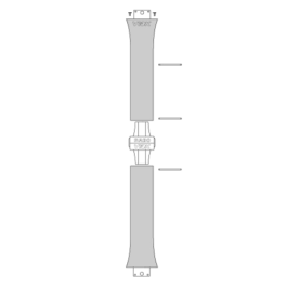 Horlogeband Rado 01.964.0548.3.315 Rubber Oranje