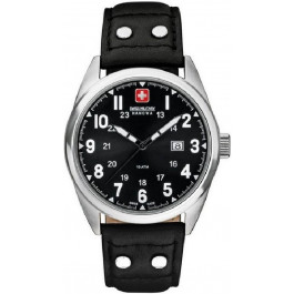 Horlogeband Swiss Military Hanowa 06-4181.04.007 Leder Zwart 22mm