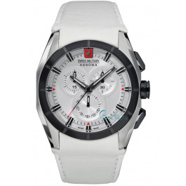 Horlogeband Swiss Military Hanowa 06-4191.33.001 Leder Wit 24mm