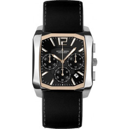 Jacques Lemans horlogeband 1-1522 Leder Zwart 26mm + zwart stiksel