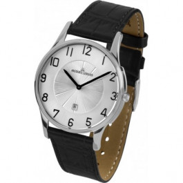 Jacques Lemans horlogeband 1-1626 Leder Zwart 21mm + zwart stiksel