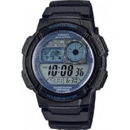 Horlogeband Casio 10347820 / AE-1100W-1AVEF / AE1000W Kunststof/Plastic Zwart 18mm