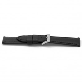 Horlogeband Universeel H122 Leder Zwart 22mm