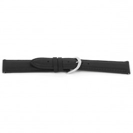 Horlogeband Universeel E144 Leder Zwart 16mm