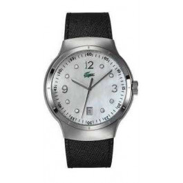 Lacoste horlogeband 2000374 / LC-09-3-14-0060 Leder Zwart 21mm + zwart stiksel