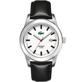 Lacoste horlogeband 2010482 / LC-11-1-14-0177 Leder Zwart 22mm + zwart stiksel