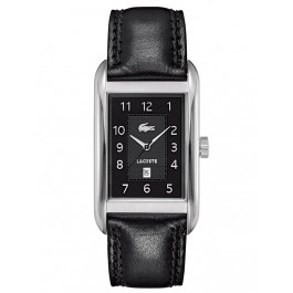 Lacoste horlogeband 2010603 / LC-57-1-14-2293 Leder Zwart 22mm + zwart stiksel