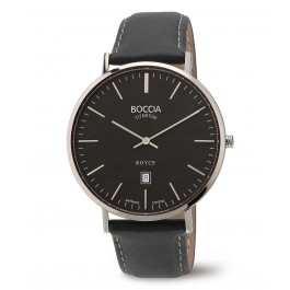 Horlogeband Boccia 3589-02 Leder Zwart 20mm