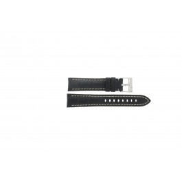 Horlogeband Universeel 395.58.22 Leder Zwart 22mm