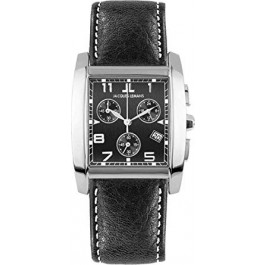 Horlogeband Jacques Lemans 1-1152A Leder Zwart 24mm
