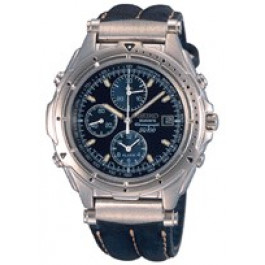 Horlogeband Seiko 7T32-7C40 / SDWB95P1 / 4GB0JW Leder Blauw 18mm
