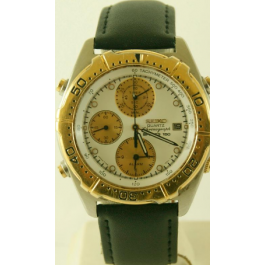Horlogeband Seiko 7T42 6A0B / SDX014J1 Leder Zwart 20mm