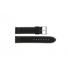 Horlogeband Nautica A15535 / A15535G Leder Zwart 20mm