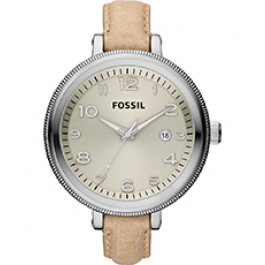 Horlogeband Fossil AM4391 Leder Beige 12mm