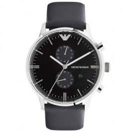 Horlogeband Armani AR0397 Leder Zwart 22mm