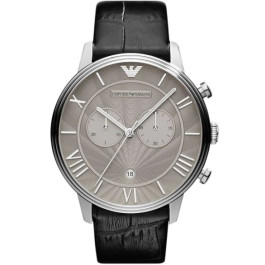 Horlogeband Armani AR1615 Leder Zwart 22mm