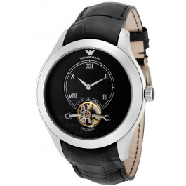Horlogeband Armani AR4637 / AR4640 Leder Zwart 22mm