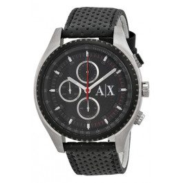 Horlogeband Armani Exchange AX1600 Leder Zwart 22mm
