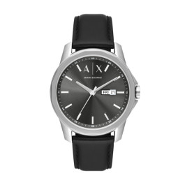 Horlogeband Armani AX1735 Leder Zwart 22mm