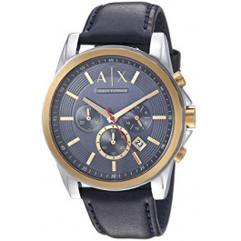 Horlogeband Armani Exchange AX2515 Leder Zwart 22mm