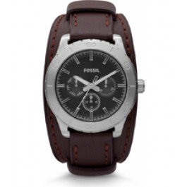 Horlogeband Fossil BQ1053 Onderliggend Leder Bruin 20mm