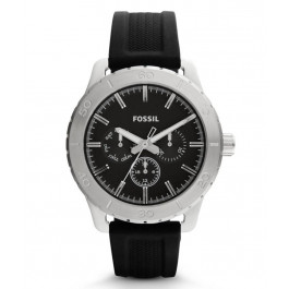 Horlogeband Fossil BQ1059 Silicoon Zwart 20mm