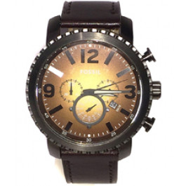 Horlogeband Fossil BQ2080 Leder Zwart 24mm