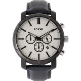 Horlogeband Fossil BQ2133 Leder Zwart 22mm