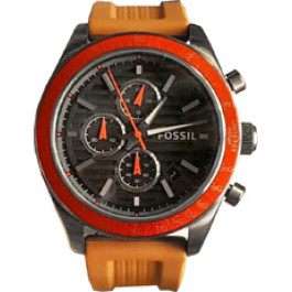 Horlogeband Fossil BQ2223 Silicoon Bruin 22mm
