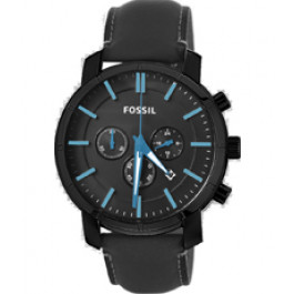 Horlogeband Fossil BQ2254 Leder Zwart 22mm