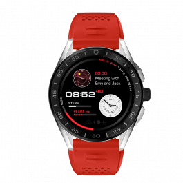 Horlogeband Smartwatch Tag Heuer BT6230 Rubber Rood