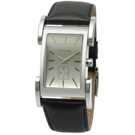 Horlogeband Burberry BU1100 Leder Zwart 25mm