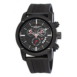 Horlogeband Burberry BU7701 / BU7704 Silicoon Zwart 24mm
