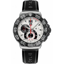 Horlogeband Tag Heuer FT6026 Rubber Zwart 22mm