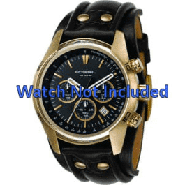 Horlogeband Fossil CH2615 Leder Zwart 22mm