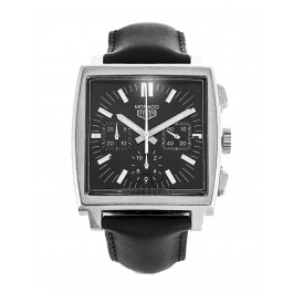 Horlogeband Tag Heuer CS2111 / BC0787 Leder Zwart 22mm