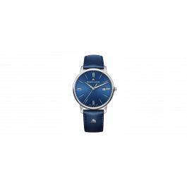 Horlogeband Maurice Lacroix EL1118-SS001-410-1 Leder Blauw 20mm