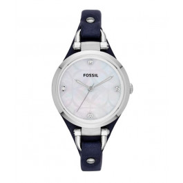 Horlogeband Fossil ES3417 / GEORGIA Onderliggend Leder Blauw 8mm