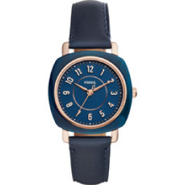 Horlogeband Fossil ES4280 Leder Blauw 18mm