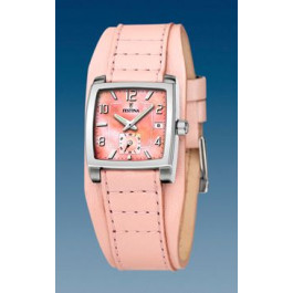 Horlogeband Festina F16181-A Onderliggend Leder Roze 17mm
