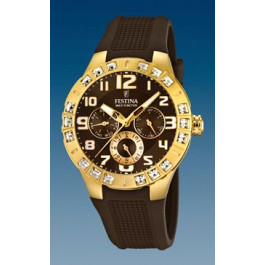 Horlogeband Festina F16581-3 Rubber Bruin 15mm