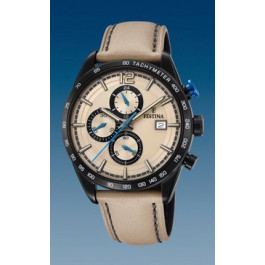 Horlogeband Festina F20344-1 Leder Beige 22mm