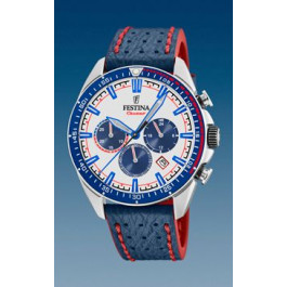 Horlogeband Festina F20377-1 Leder Blauw 22mm