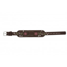 Horlogeband Fossil JR8780 Onderliggend Leder Donkerbruin 12mm