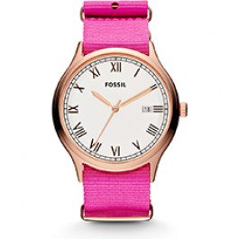 Horlogeband Fossil FS4801 Onderliggend Textiel Roze 22mm